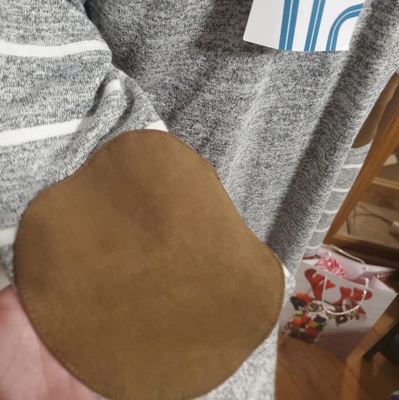 Cowl Neck Elbow Patch Knit Top - Picture 2 of 5